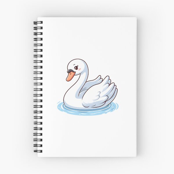Item preview, A cute cartoon swan gliding gracefully on water with a charming smile. designed and sold by cave-canvas.