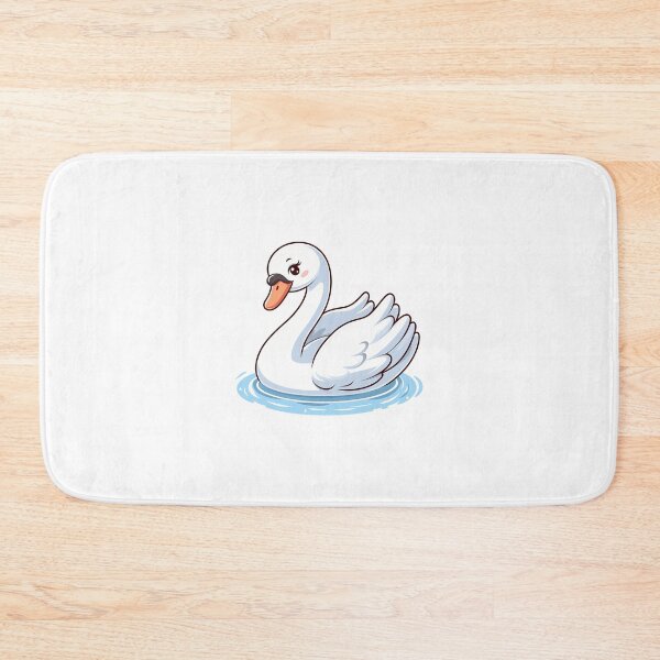 Item preview, A cute cartoon swan gliding gracefully on water with a charming smile. designed and sold by cave-canvas.