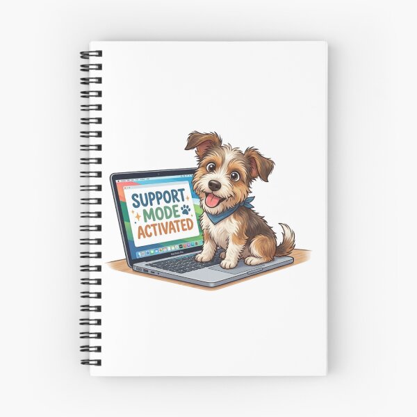 Item preview, Funny Tech Support Dog - Support Mode Activated Laptop Illustration designed and sold by SoftPawsAtelier.