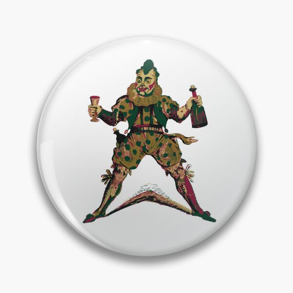 Item preview, vintage jester with wine bottle illustration - gold,red,green designed and sold by RoryJDesigns.