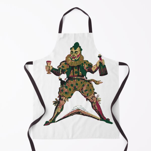 Item preview, vintage jester with wine bottle illustration - gold,red,green designed and sold by RoryJDesigns.