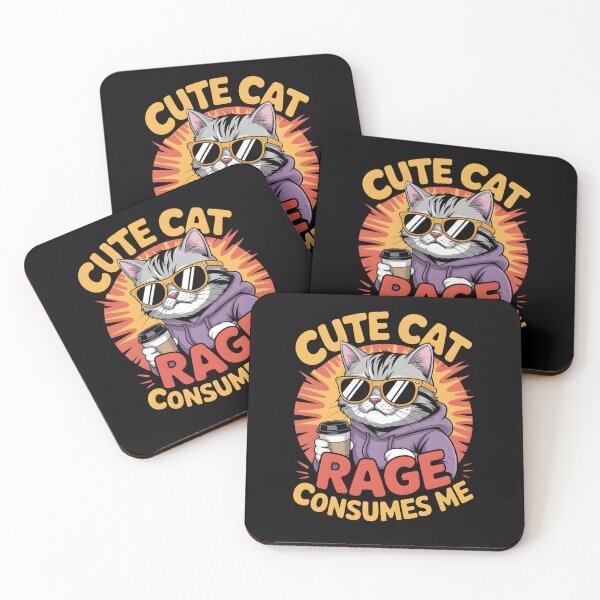 Item preview, Cute Cat Rage Consumes Me -  Funny Introvert Meme Coffee Lover Gift designed and sold by DONT ASK CLUB.