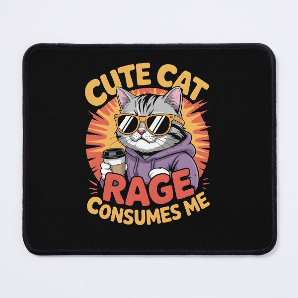 Item preview, Cute Cat Rage Consumes Me - Funny Introvert Meme Coffee Lover Gift designed and sold by DONT ASK CLUB.
