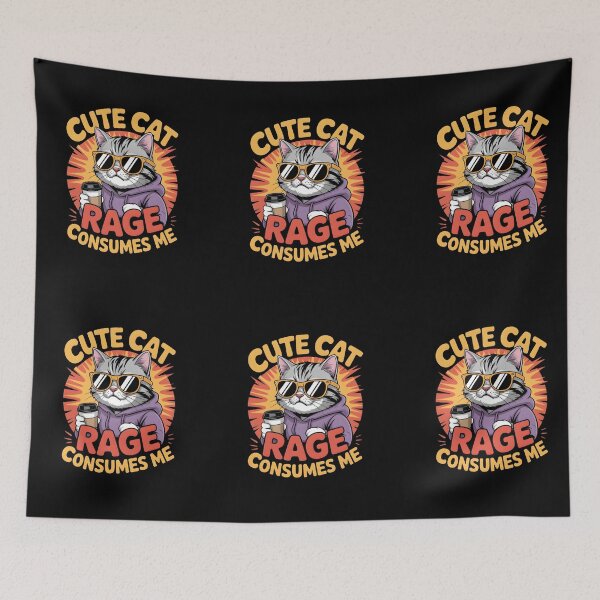 Item preview, Cute Cat Rage Consumes Me -  Funny Introvert Meme Coffee Lover Gift designed and sold by DONT ASK CLUB.