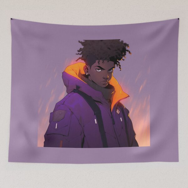 Item preview, Cyberpunk Anime Boy – Futuristic Streetwear Anime Design designed and sold by madkiitten.