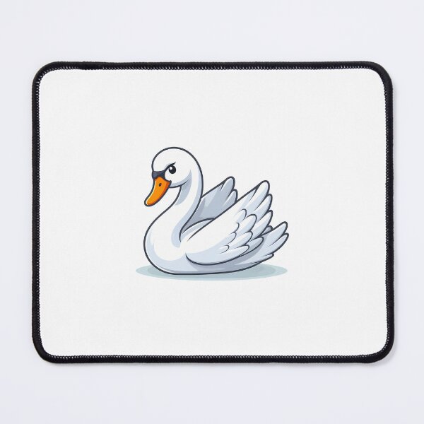 Item preview, A stylized white swan with an expressive look, featuring elegant wings and a vibrant orange beak. designed and sold by cave-canvas.