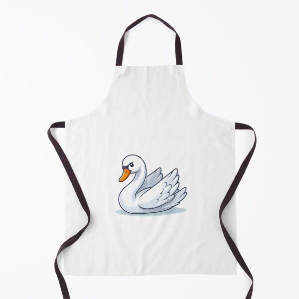 Item preview, A stylized white swan with an expressive look, featuring elegant wings and a vibrant orange beak. designed and sold by cave-canvas.