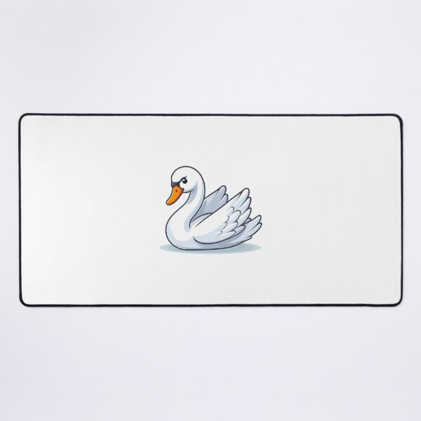 Item preview, A stylized white swan with an expressive look, featuring elegant wings and a vibrant orange beak. designed and sold by cave-canvas.