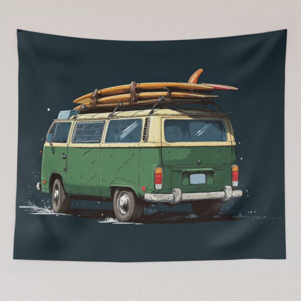 Item preview, Surf van parked by the beach designed and sold by anytka.