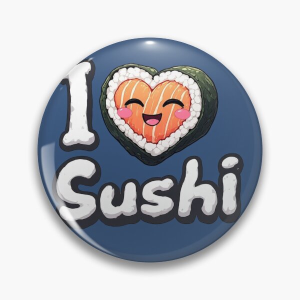 Item preview, Kawaii "I Love Sushi" Heart Graphic: Cute Salmon Maki Illustration designed and sold by sanorastyle.