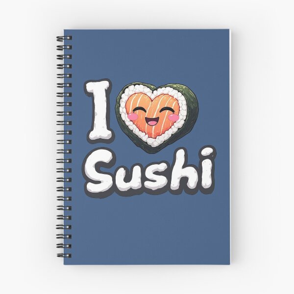 Item preview, Kawaii "I Love Sushi" Heart Graphic: Cute Salmon Maki Illustration designed and sold by sanorastyle.