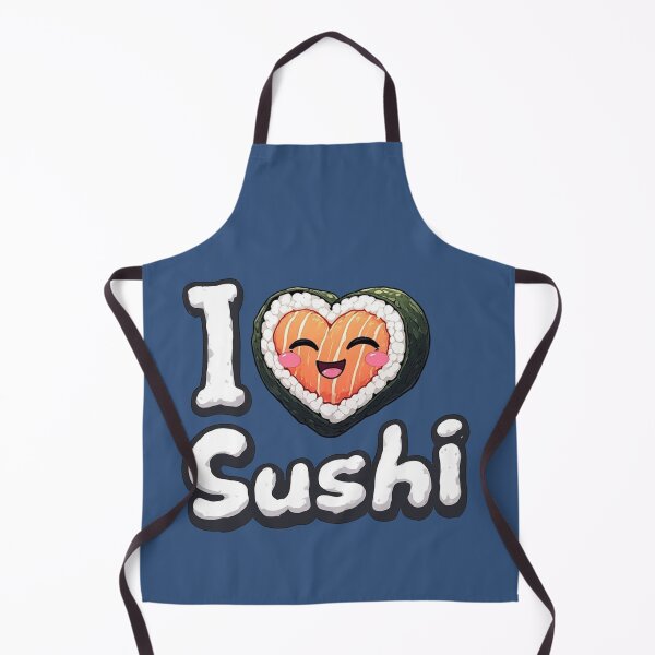 Item preview, Kawaii "I Love Sushi" Heart Graphic: Cute Salmon Maki Illustration designed and sold by sanorastyle.