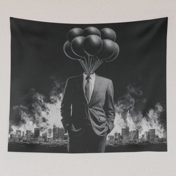 Item preview, Suit man, black balloons city designed and sold by anytka.
