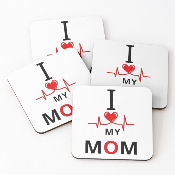 Item preview, I Love My Mom Heartbeat – Cute Mother Love Gift Design designed and sold by MyDesigneStore.