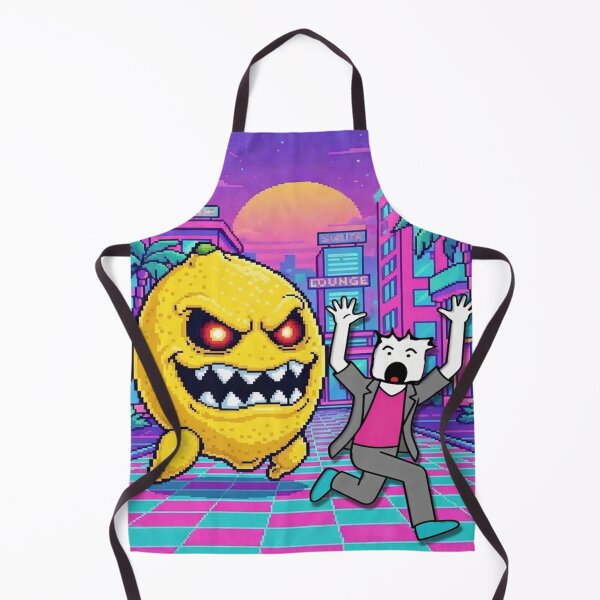 Item preview, Vaporwave city Lemon monster chases Sami OC designed and sold by SamiVaporStudio.