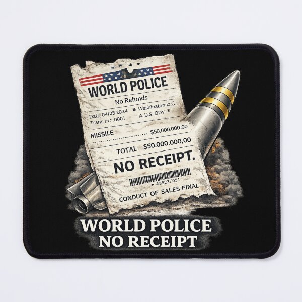 Item preview, World Police No Receipt Political Satire designed and sold by rocknrollstyles.