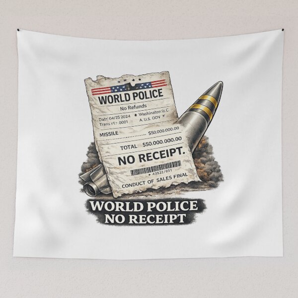 Item preview, World Police No Receipt Political Satire designed and sold by rocknrollstyles.