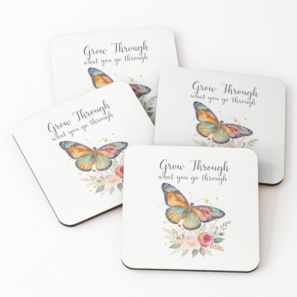 Item preview, Grow Through What You Go Through Watercolor Butterfly Quote, Mother's Day Gift, Gift for Mom designed and sold by PixelQ.