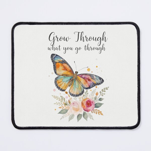 Item preview, Grow Through What You Go Through Watercolor Butterfly Quote, Mother's Day Gift, Gift for Mom designed and sold by PixelQ.