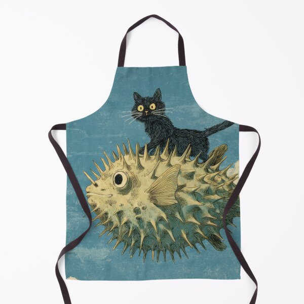 Item preview, Cat rides fish in blue sky designed and sold by anytka.