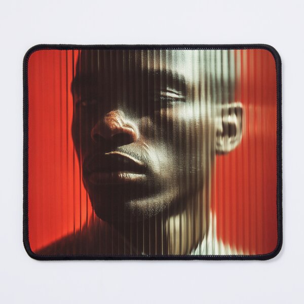 Item preview, Black male portrait with red background designed and sold by Artixshopy98.
