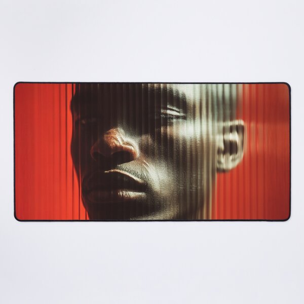 Item preview, Black male portrait with red background designed and sold by Artixshopy98.