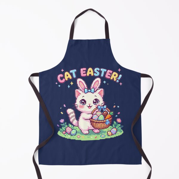 Item preview, Cute Kawaii Pixel Art Cat Easter Bunny designed and sold by PixelAlchemyHQ.