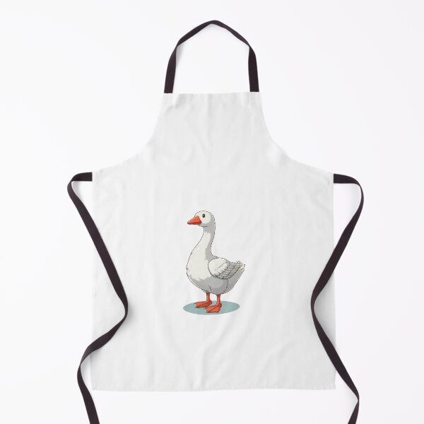 Item preview, A cartoonish white goose with orange beak and feet, standing proudly on a light blue base. designed and sold by cave-canvas.
