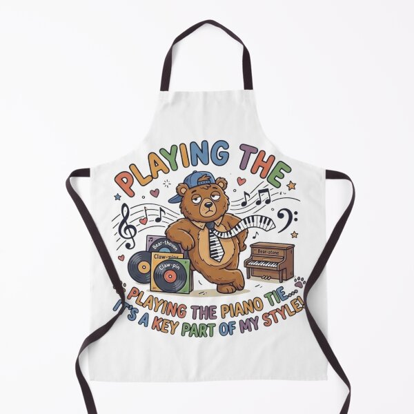Item preview, Funny Piano Tie Bear - Playing The Piano Is A Key Part Of My Style - Musician Humor designed and sold by Wear Sculpt.