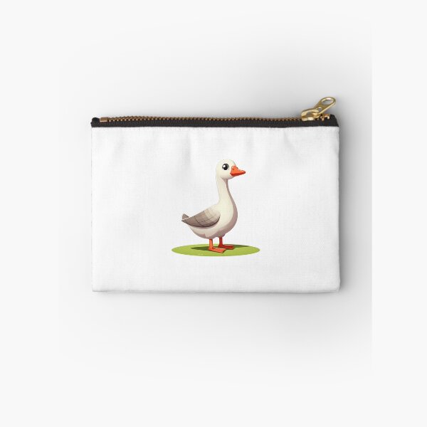 Item preview, Cute cartoon goose with orange beak and feet, standing proudly on green grass. designed and sold by cave-canvas.