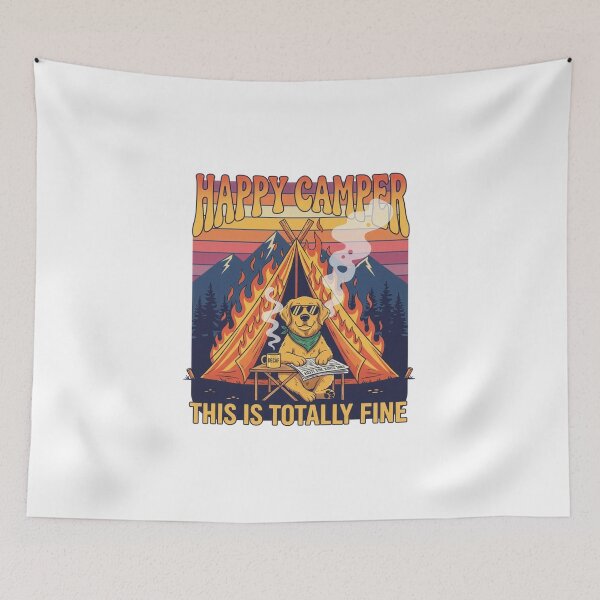 Item preview, Fire Camping - this is totally fine - happy camper  designed and sold by Kate1art.