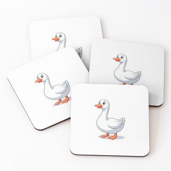 Item preview, Cute cartoon duck with bright orange beak and feet, standing happily on a white background. designed and sold by cave-canvas.