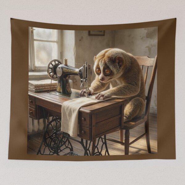 Item preview, Slow Loris Sews a Perfect Seam designed and sold by Tridentulus.