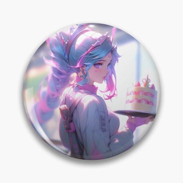 Item preview, Pastell Anime Girl mit Kuchen – Cute Dessert Anime Design designed and sold by madkiitten.