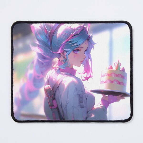 Item preview, Pastell Anime Girl mit Kuchen – Cute Dessert Anime Design designed and sold by madkiitten.