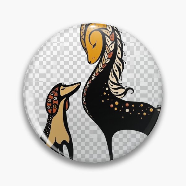 Item preview, Stylized Deer and Dog Tribal Art Illustration designed and sold by LittleSmileArt.