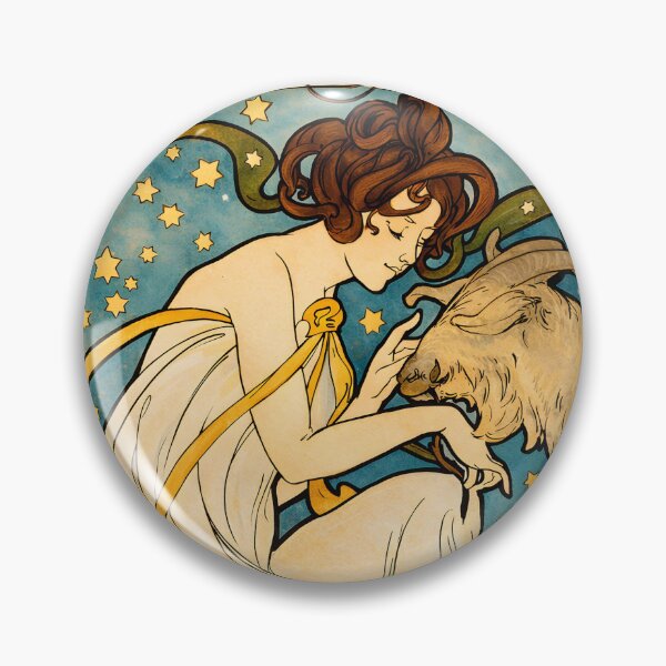 Item preview, Vintage Capricorn Zodiac Art Nouveau Poster – December Capricornio Astrology Goddess – Belle Époque Celestial art designed and sold by EmiliaBassano.