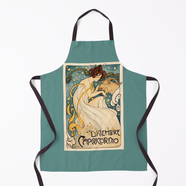 Item preview, Vintage Capricorn Zodiac Art Nouveau Poster – December Capricornio Astrology Goddess – Belle Époque Celestial art designed and sold by EmiliaBassano.