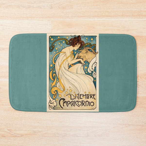 Item preview, Vintage Capricorn Zodiac Art Nouveau Poster – December Capricornio Astrology Goddess – Belle Époque Celestial art designed and sold by EmiliaBassano.