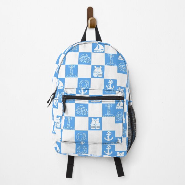 Item preview, Blue Checkered Nautical Boat Pattern designed and sold by ice-apparel.