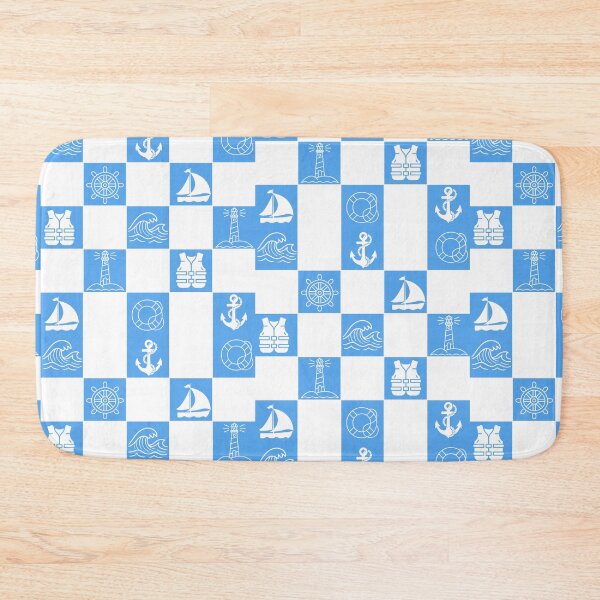 Item preview, Blue Checkered Nautical Boat Pattern designed and sold by ice-apparel.