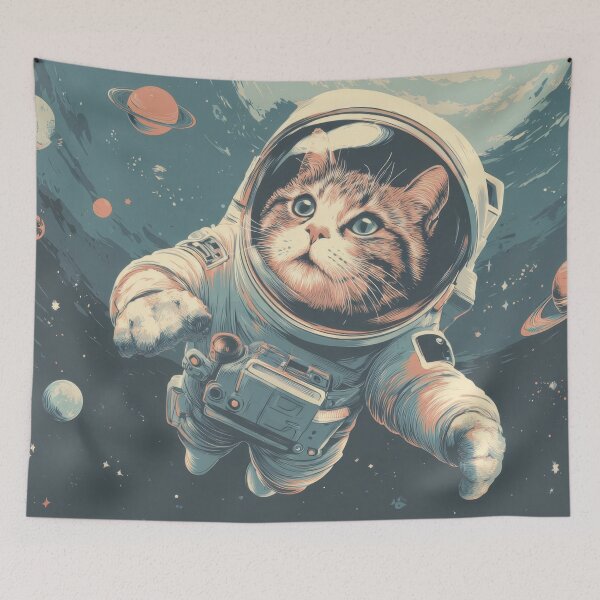 Item preview, Cat in space floats by planets designed and sold by anytka.