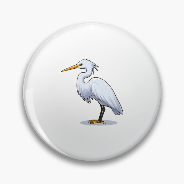 Item preview, A majestic white heron standing gracefully, showcasing its long legs and elegant feathers. designed and sold by cave-canvas.