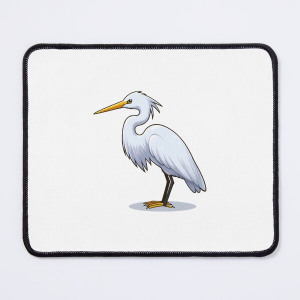 Item preview, A majestic white heron standing gracefully, showcasing its long legs and elegant feathers. designed and sold by cave-canvas.