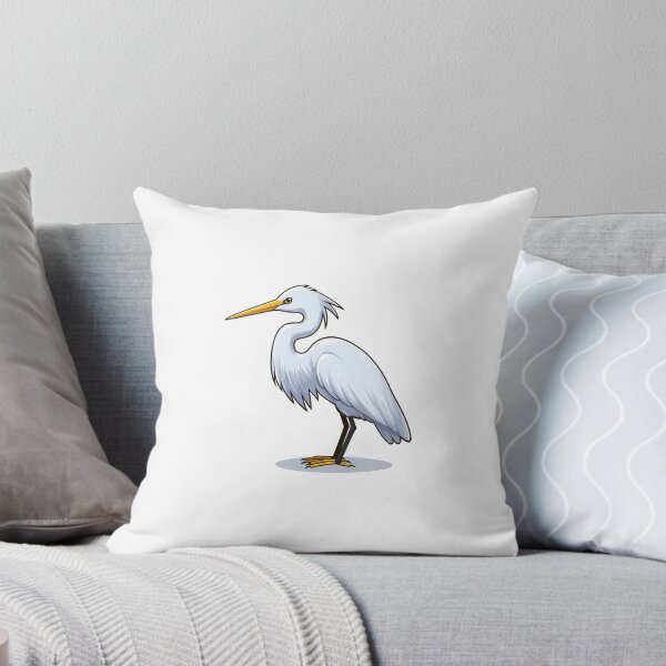 Item preview, A majestic white heron standing gracefully, showcasing its long legs and elegant feathers. designed and sold by cave-canvas.
