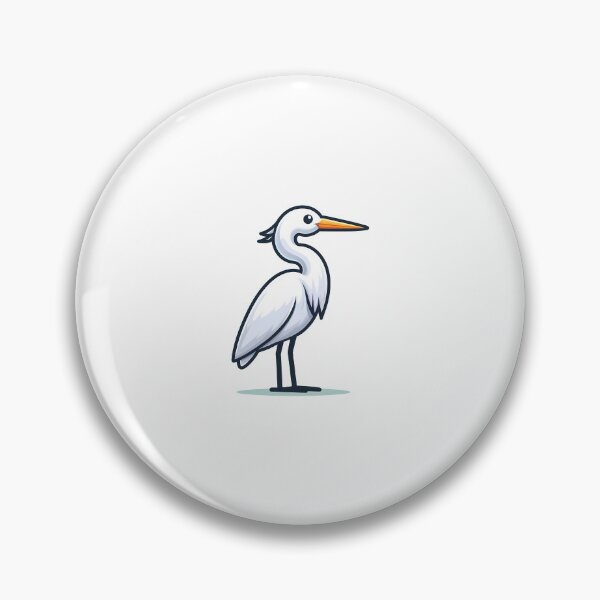 Item preview, A white heron with a slender body and long beak, showcasing elegance in its design. designed and sold by cave-canvas.