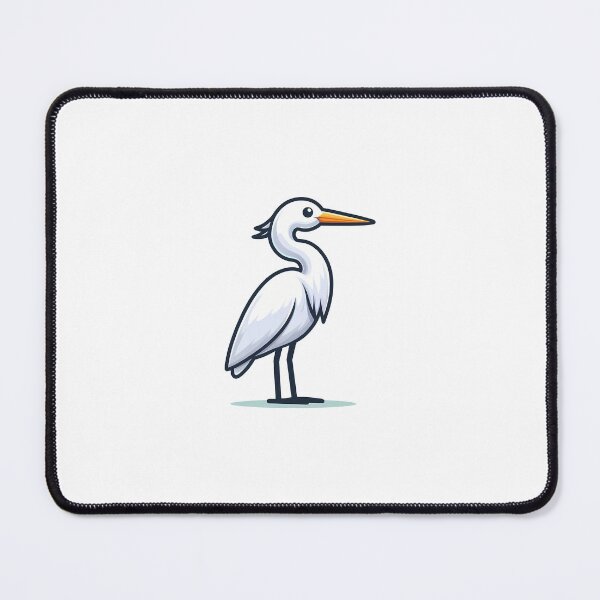 Item preview, A white heron with a slender body and long beak, showcasing elegance in its design. designed and sold by cave-canvas.