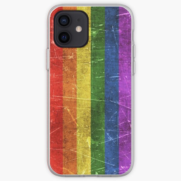 Vintage Aged and Scratched Rainbow Gay Pride Flag iPhone Soft Case