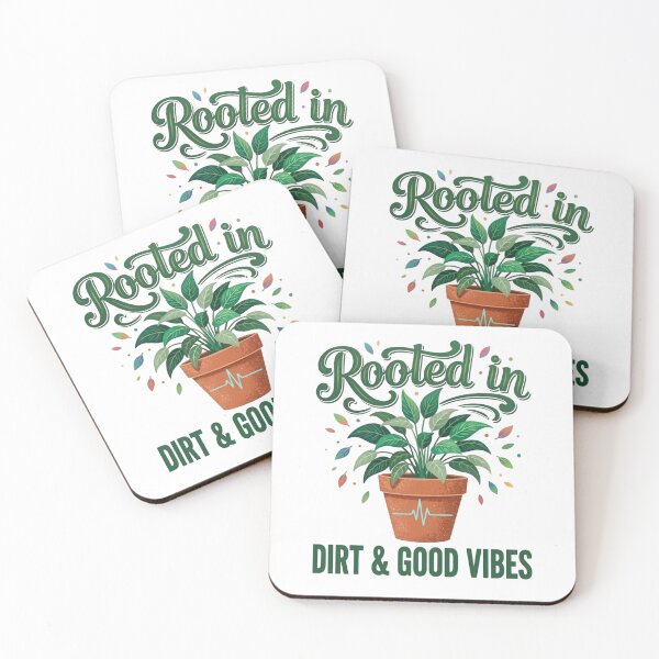 Item preview, Rooted in Dirt and Good Vibes | Plant Lover Design | Houseplant Aesthetic | Gardening Lover Gift | Botanical Plant Art designed and sold by Say It With a Shirt LLC.