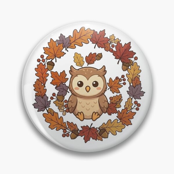 Item preview, Cute Autumn Owl Wreath Illustration designed and sold by GanethViolette0.